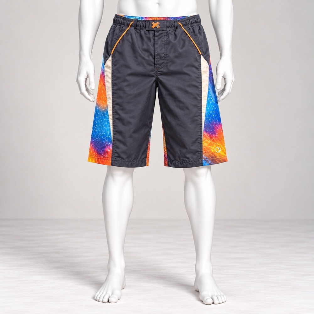 OP Swim Trunks Boys Large 10-12 Multicolor Abstract Print Board Shorts